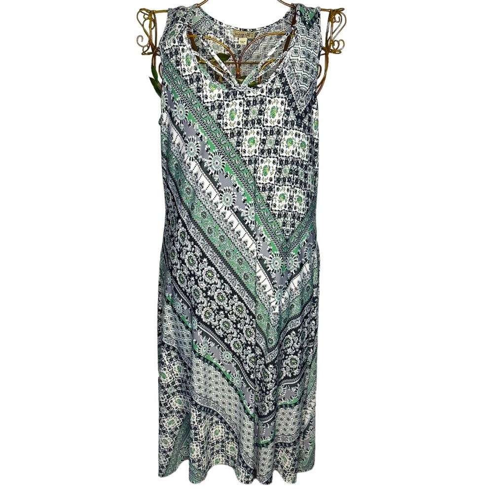 Oneworld Live and Let Live Paisley Print Aztec Slip Midi Dress - Women’s Sz 1X